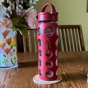 Red Glass Water Bottle